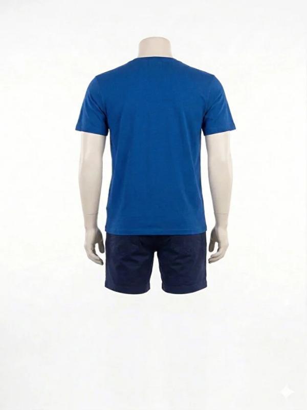 Yazlık Bisiklet Yaka Penye Tshirt %100 Pamuklu Sol Göğüs Cepli